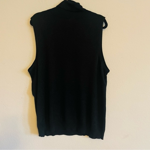 Lane Bryant woman’s sleeveless turtleneck black glitter top size 22/24W stretch - Picture 7 of 8